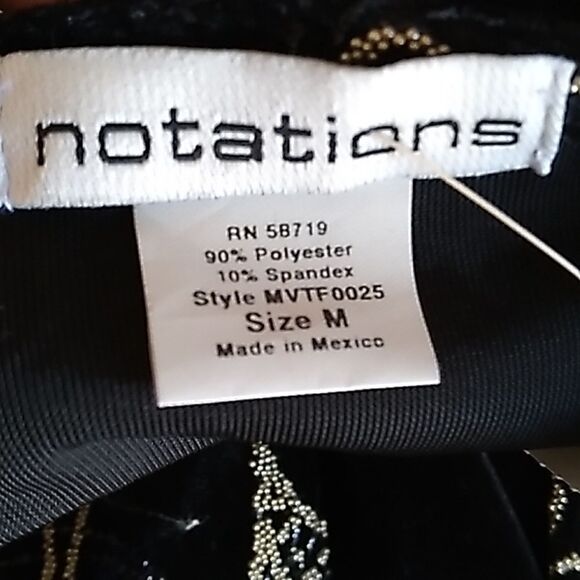 Notations Formal Black Velvet & Gold Beaded Button Jacket Blouse. NWT - Picture 11 of 11